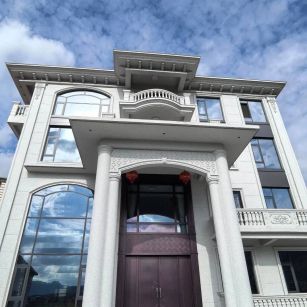 绵阳白麻别墅外墙干挂石材效果示例