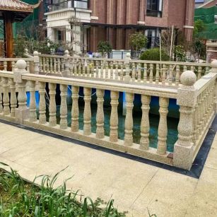绵阳黄金麻花岗岩石材栏杆，扶手，将军柱，花瓶柱