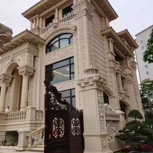 绵阳 黄金麻花岗岩别墅外墙干挂效果展示