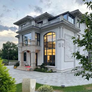 绵阳 白麻花岗岩私人别墅干挂石材豪华定制