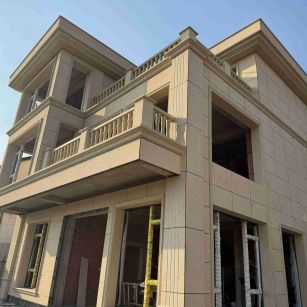 绵阳 黄金麻花岗岩石材荔枝面外墙干挂效果展示