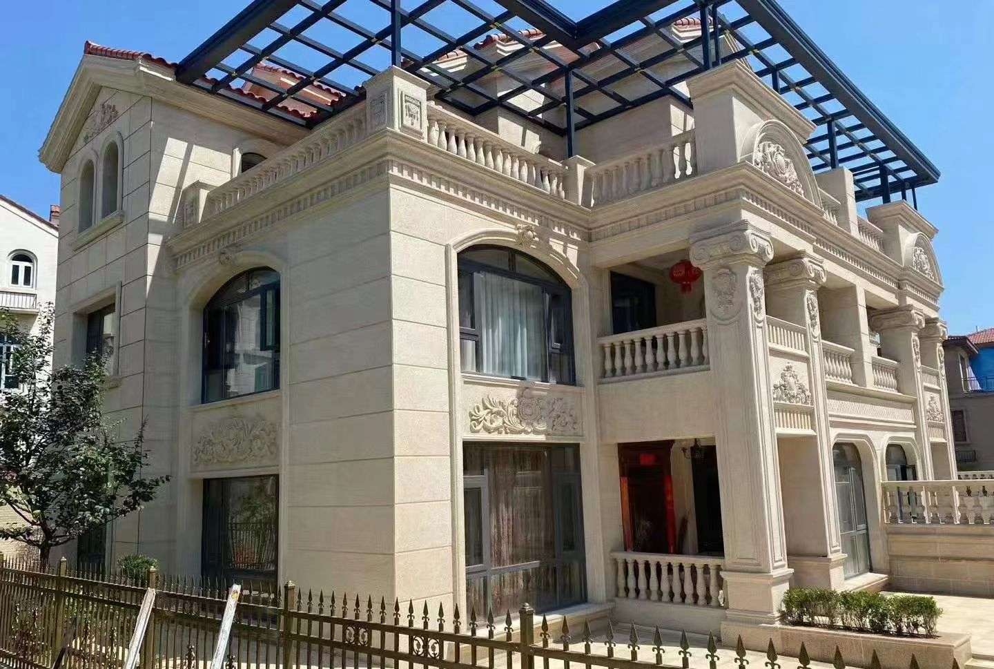 绵阳 黄金麻花岗岩荔枝面别墅外墙干挂