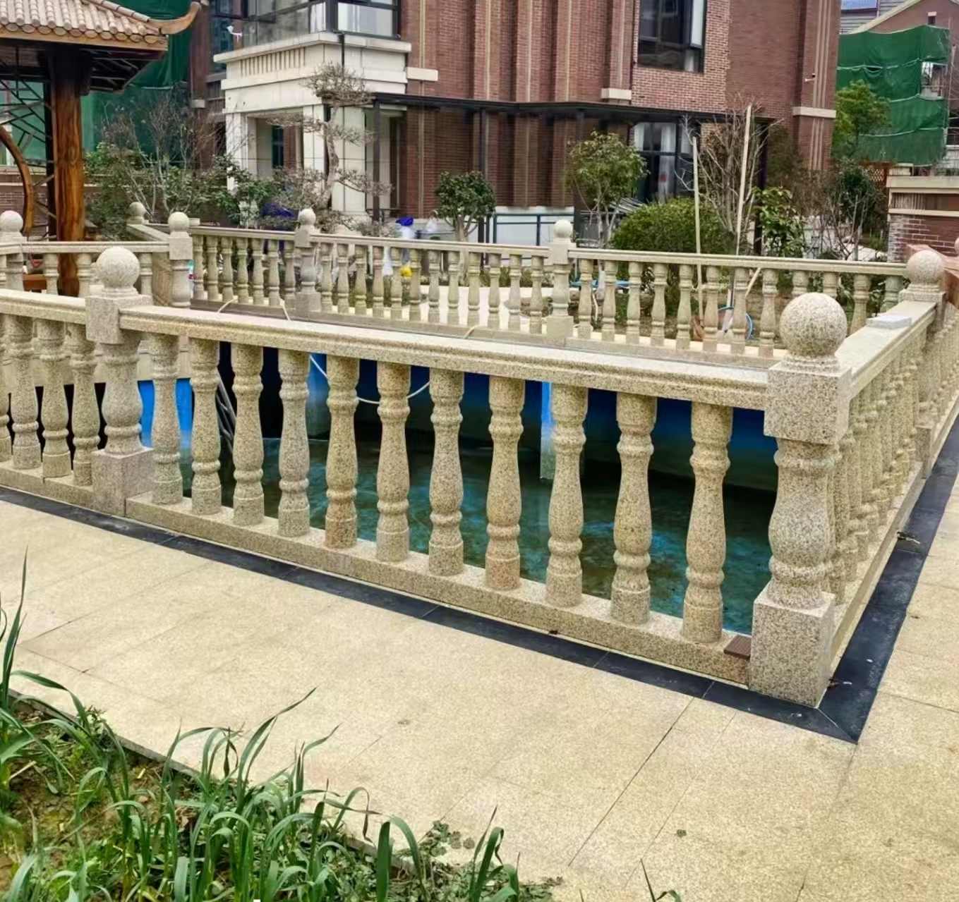 绵阳黄金麻花岗岩石材栏杆，扶手，将军柱，花瓶柱