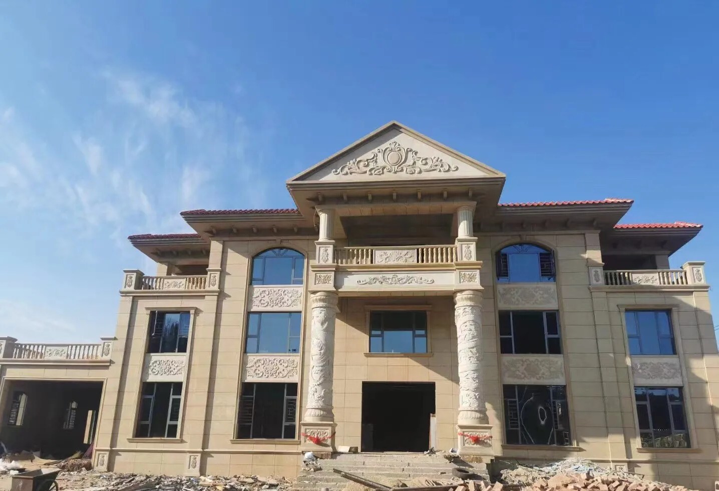 绵阳 黄金麻花岗岩别墅外墙干挂